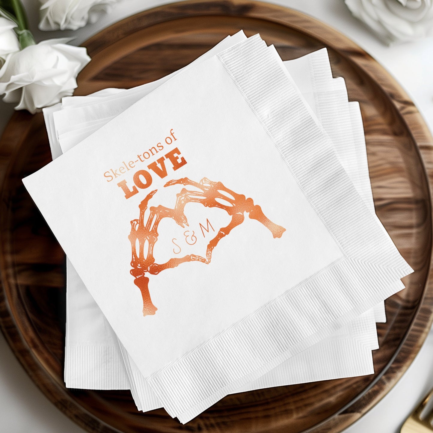 Skeletons of Love Personalized Napkins product type