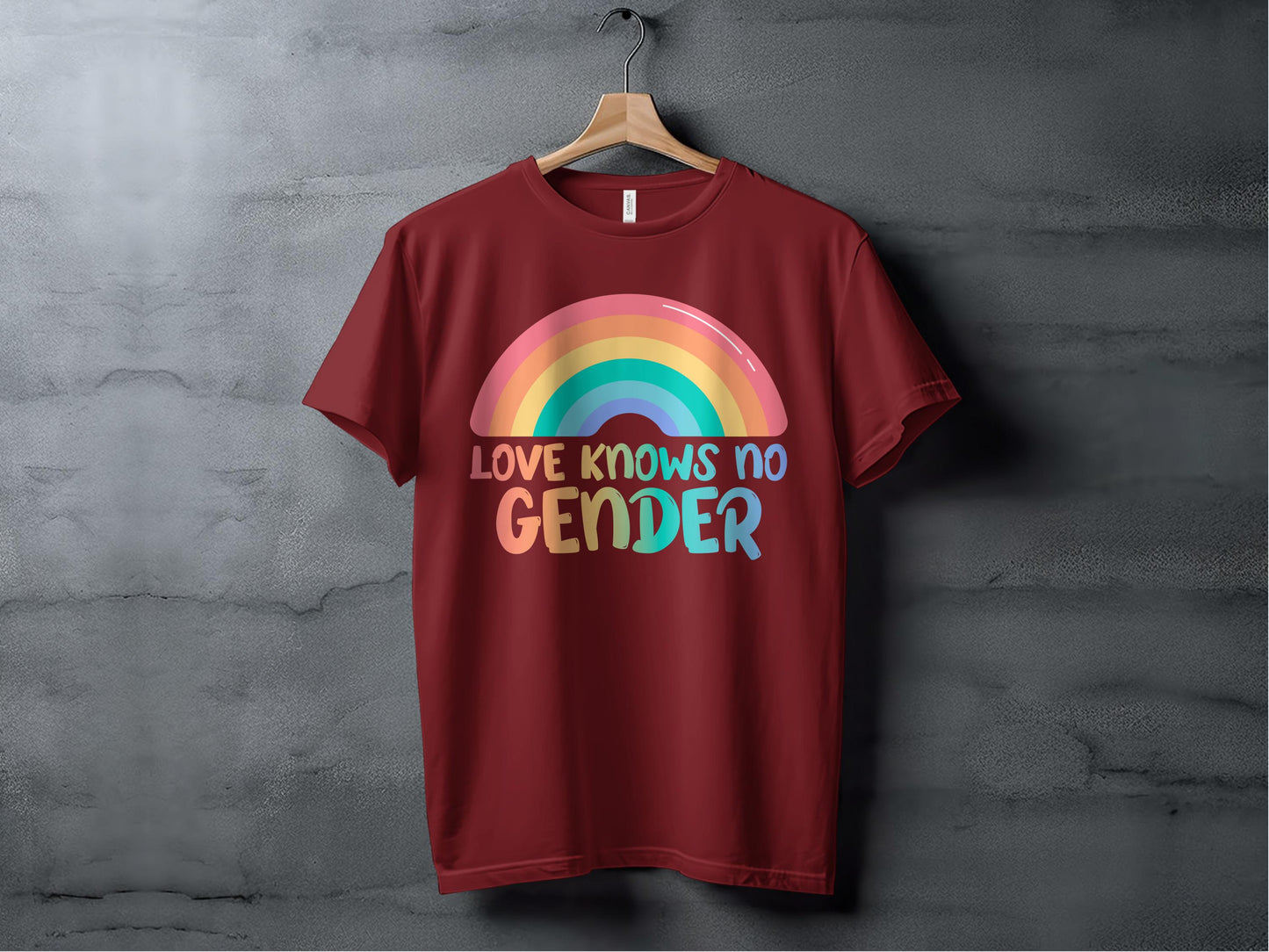 Love Knows No Gender Rainbow Design T-shirt Product