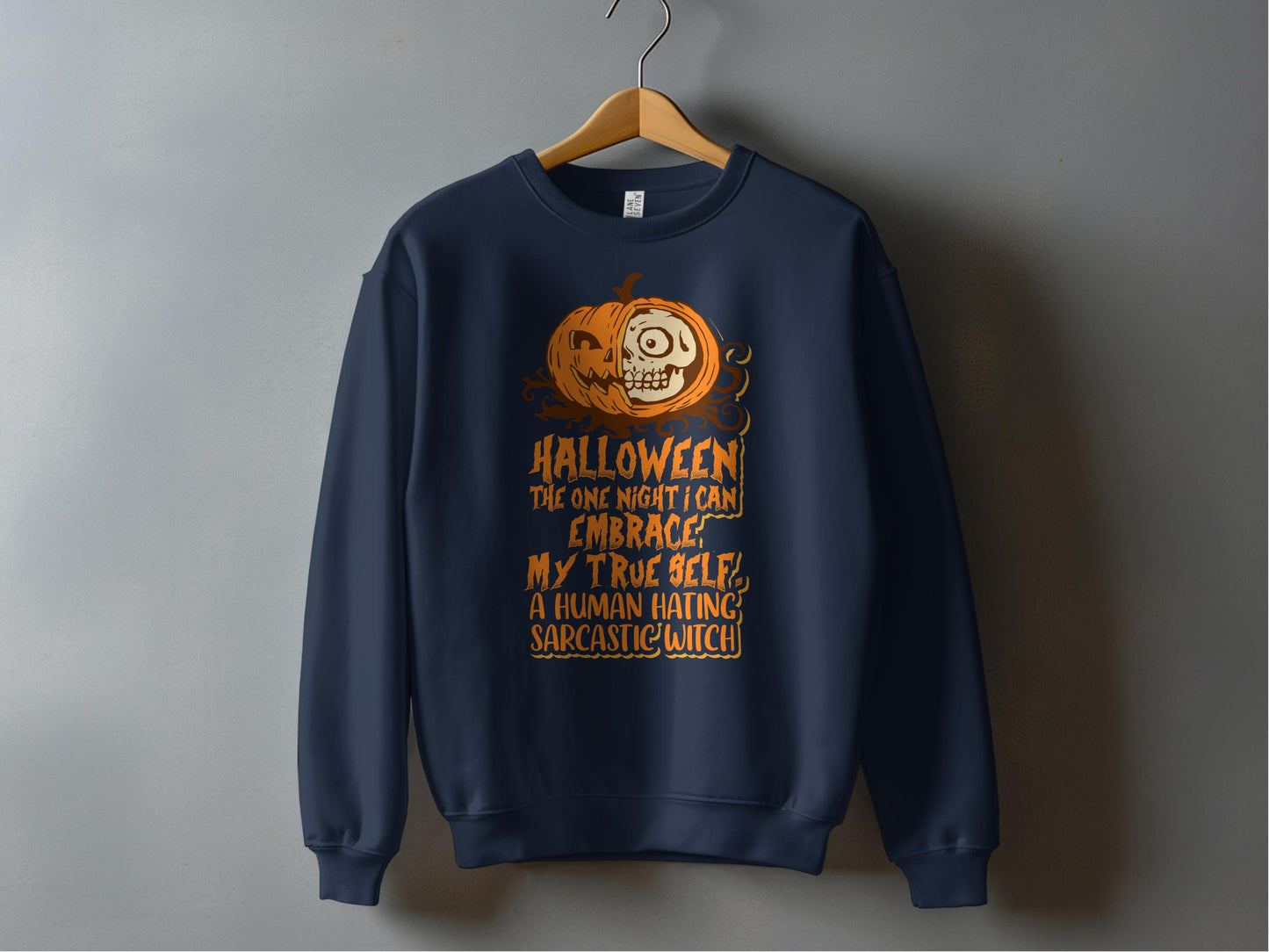 Halloween Human Hating Sarcastic Witch Sweatshirt product