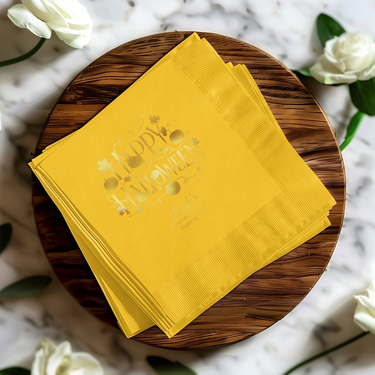Happy Halloween Decorative Yellow Party Napkins product