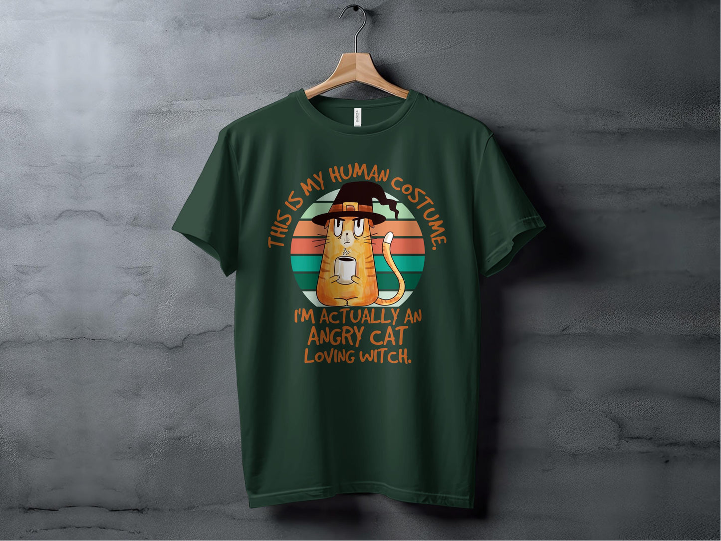 Funny Angry Cat Loving Witch Human Costume T-shirt Product