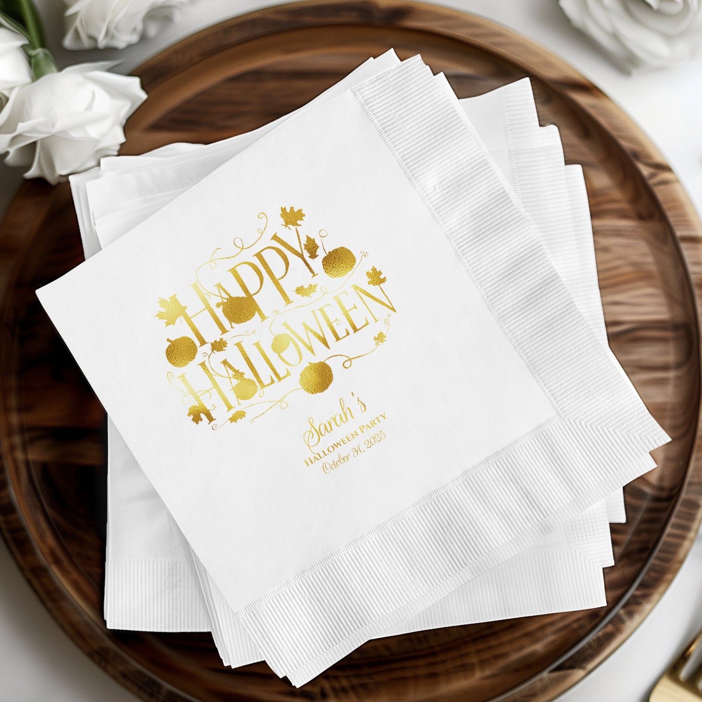 Elegant Custom Halloween Party Napkin Product