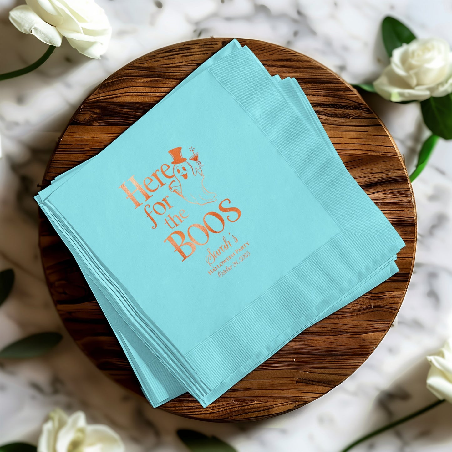 Here for the Boos Ghost Themed Beverage Napkins product type