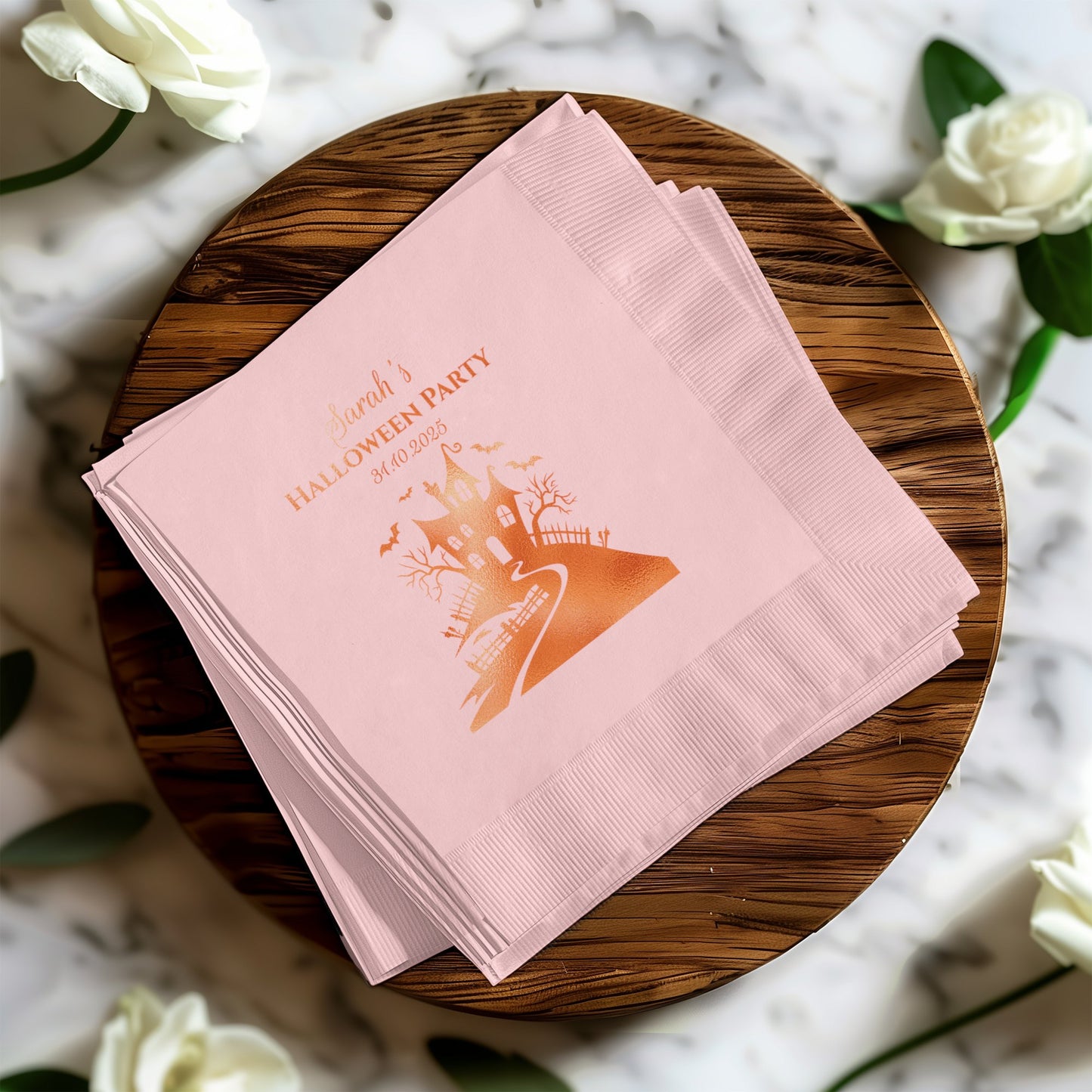Personalized Pink Halloween Party Napkin product