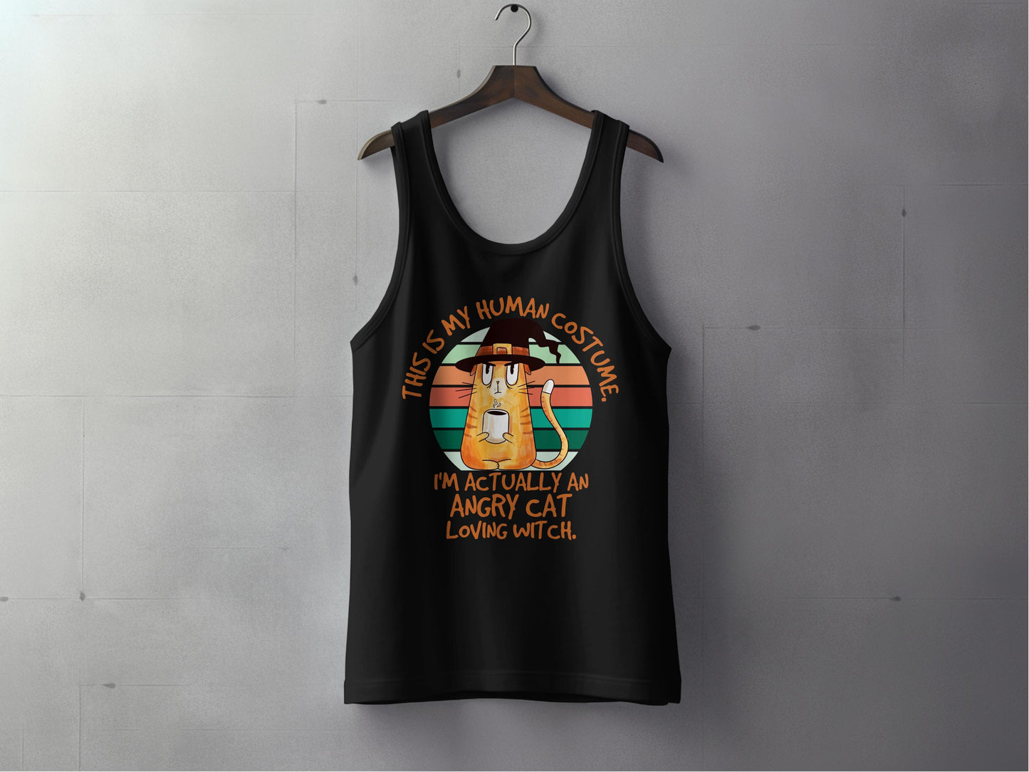 This Is My Human Costume Angry Cat Loving Witch Tank product