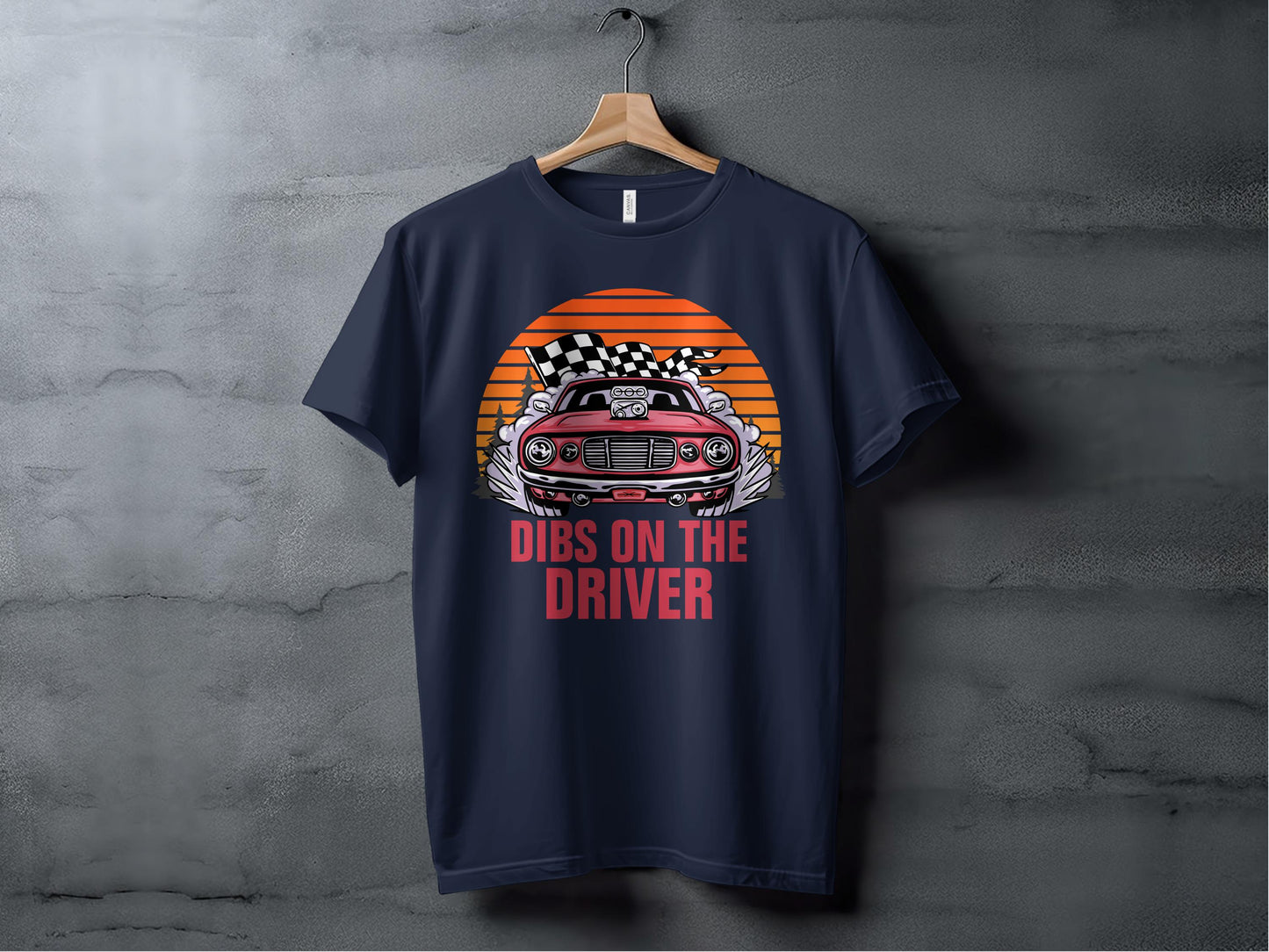 Dibs On The Driver Racing Car Graphic T-shirt product type