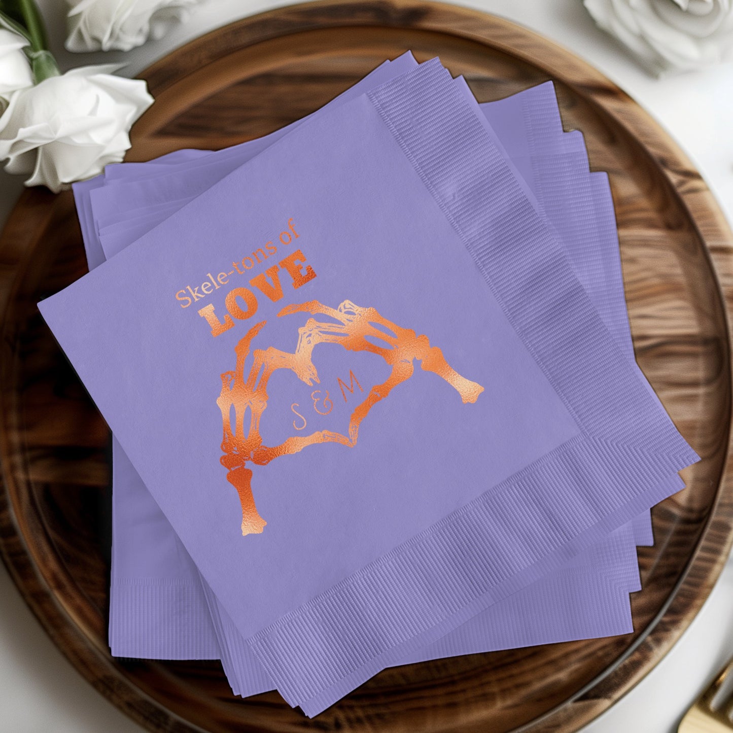Skeletons of Love Personalized Napkins product