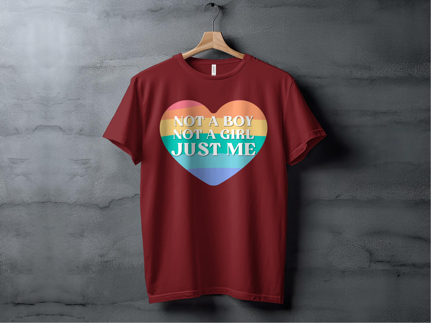 Not a Boy Not a Girl Just Me Heart Design Shirt product