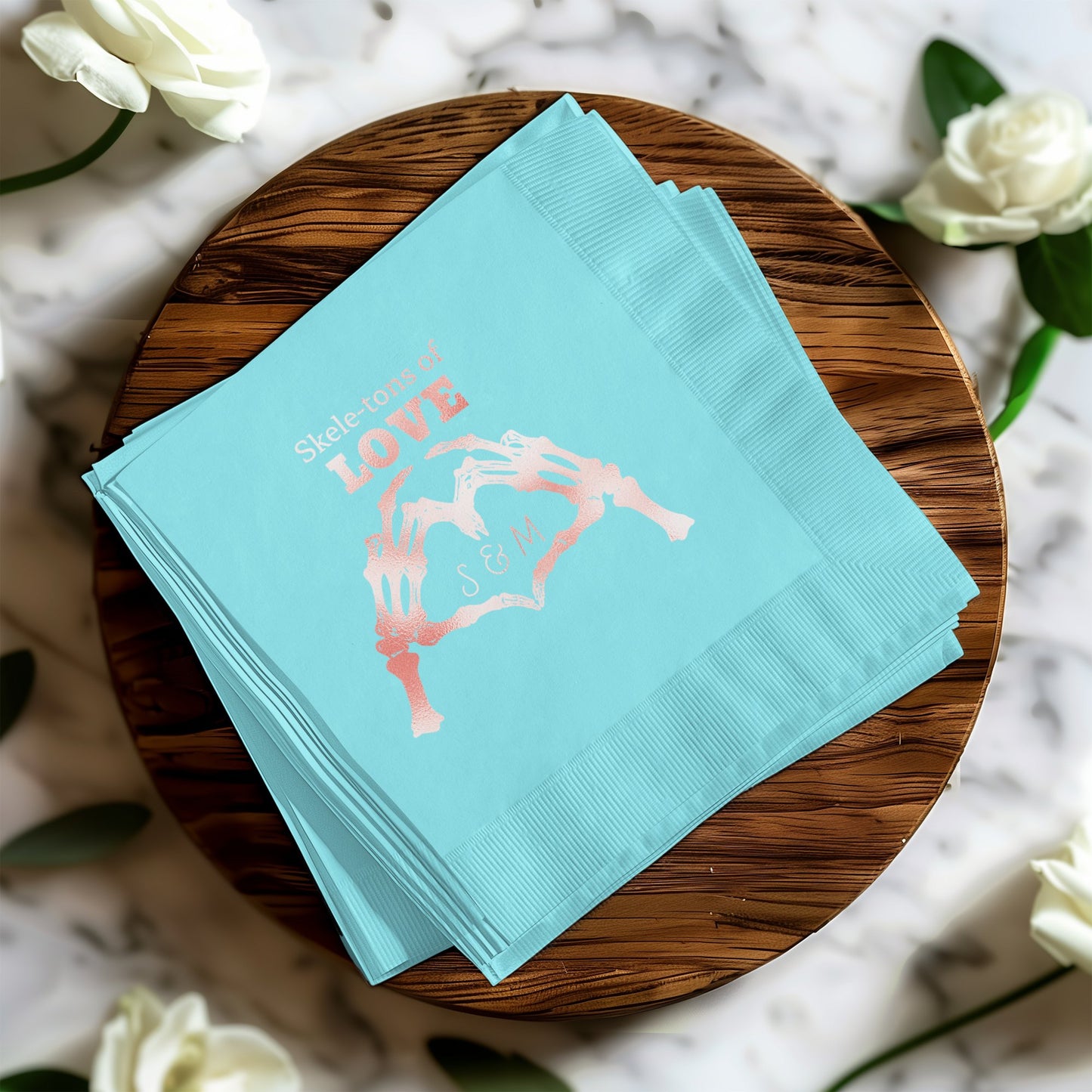 Skeletons of Love Personalized Napkins product