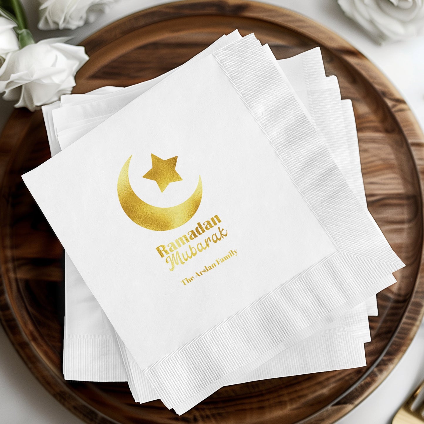Ramadan Mubarak Moon and Star Celebratory Napkin product