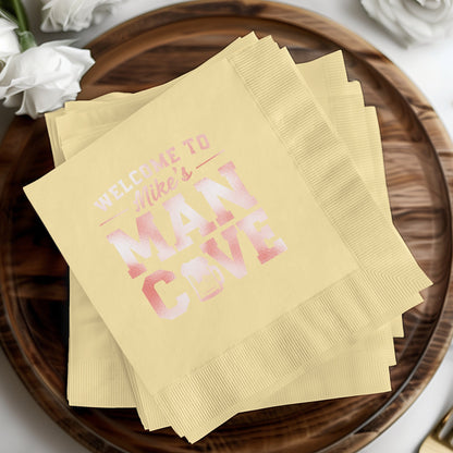 Welcome to Mike's Man Cave Printed Napkins product