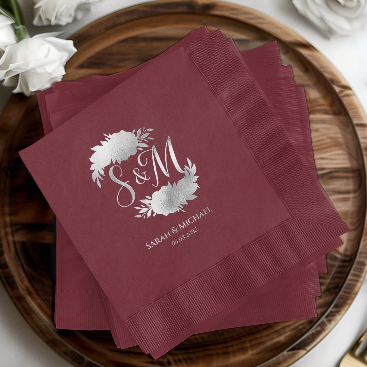 Elegant Custom Monogrammed Wedding Napkins product