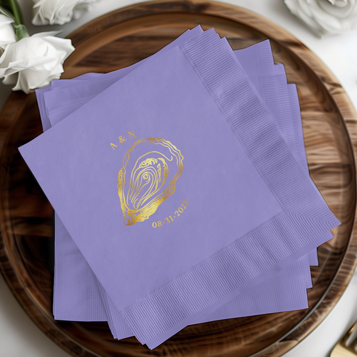 Elegant Custom Purple Wedding Napkins product type