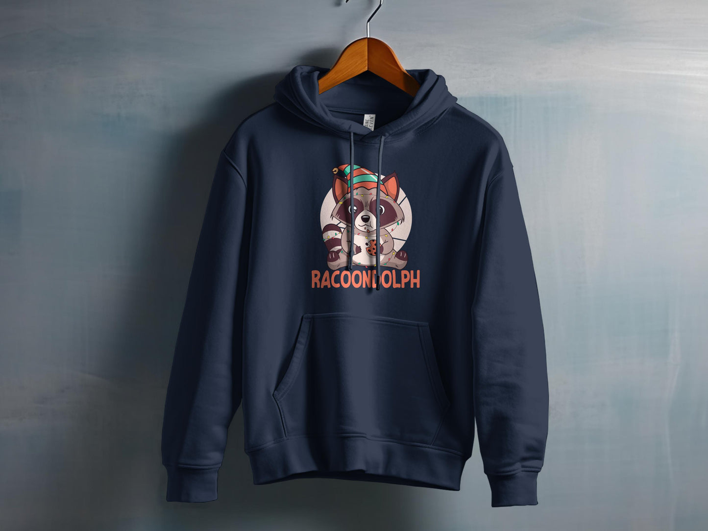 Cozy Raccoon Holiday Hoodie with Cute Graphic product type