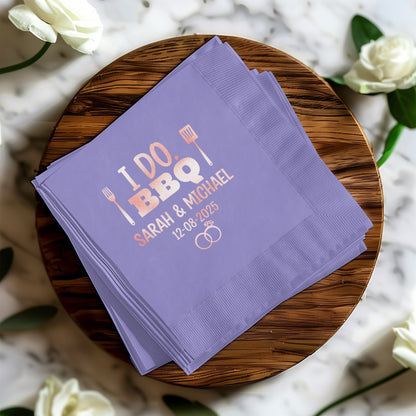I Do BBQ Custom Wedding Date Personalized Napkins product type