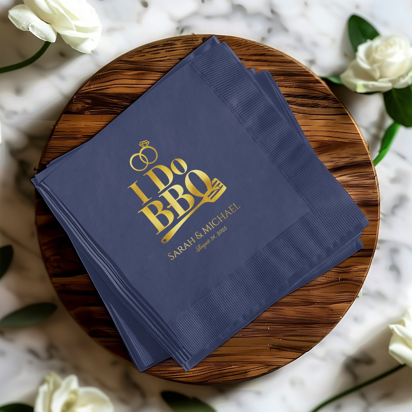 Elegant I Do BBQ Wedding Personalized Napkins product type