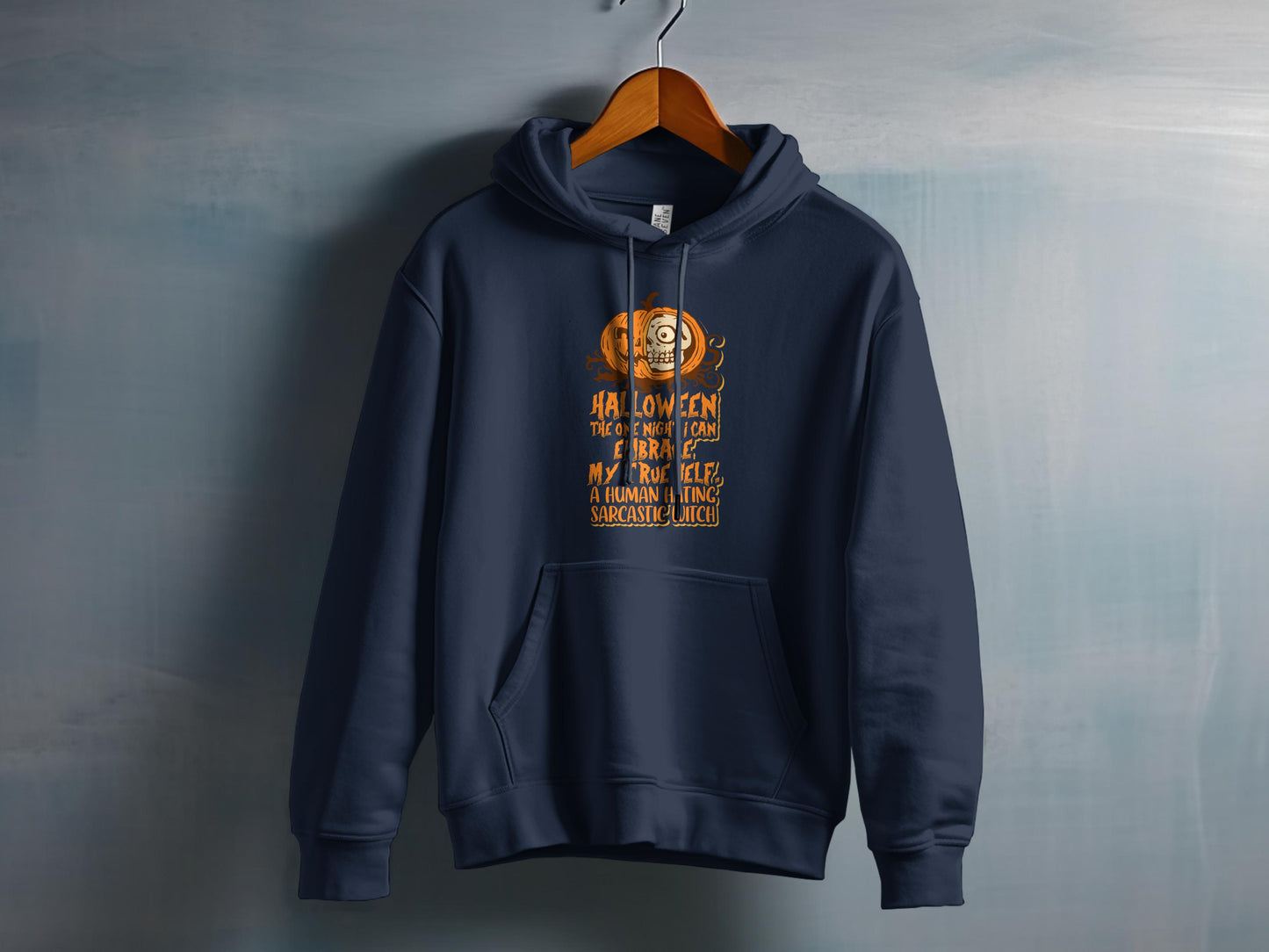 Halloween Pumpkin Ghost Face Funny Quotes Hoodie product type