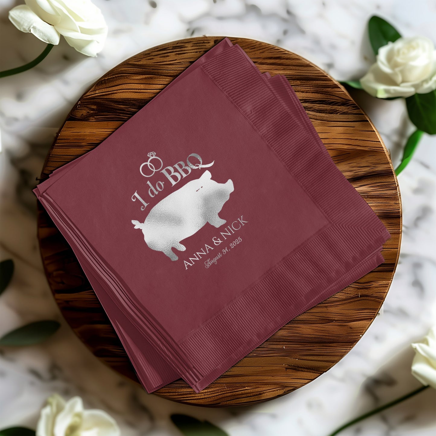 I Do BBQ Custom Wedding Napkins Personalized Party product type