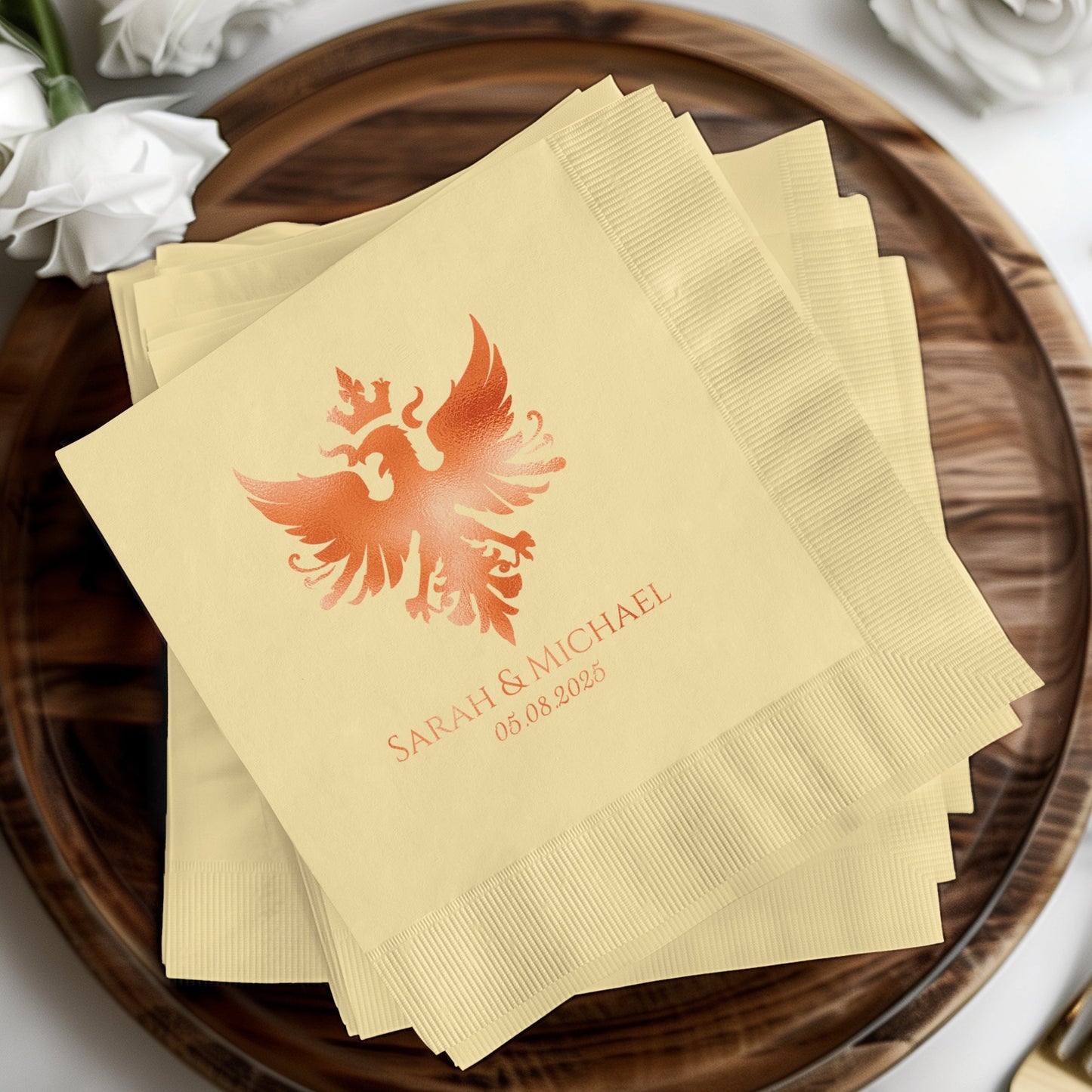 Elegant Personalized Wedding Napkins Custom Decor product type