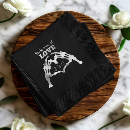 Skeletal Love Design with Initials Napkins product type