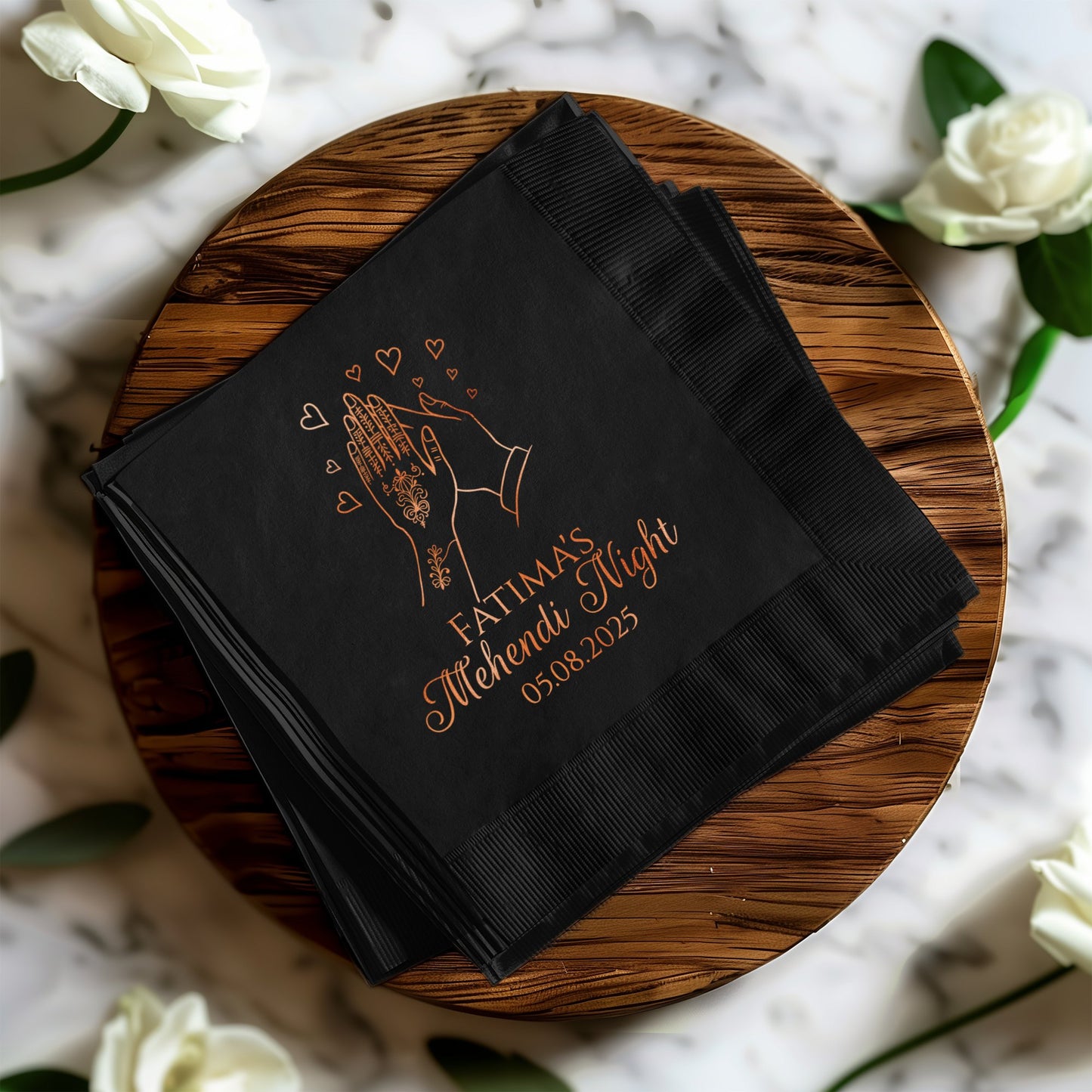 Elegant Personalized Mehendi Night Napkin product type