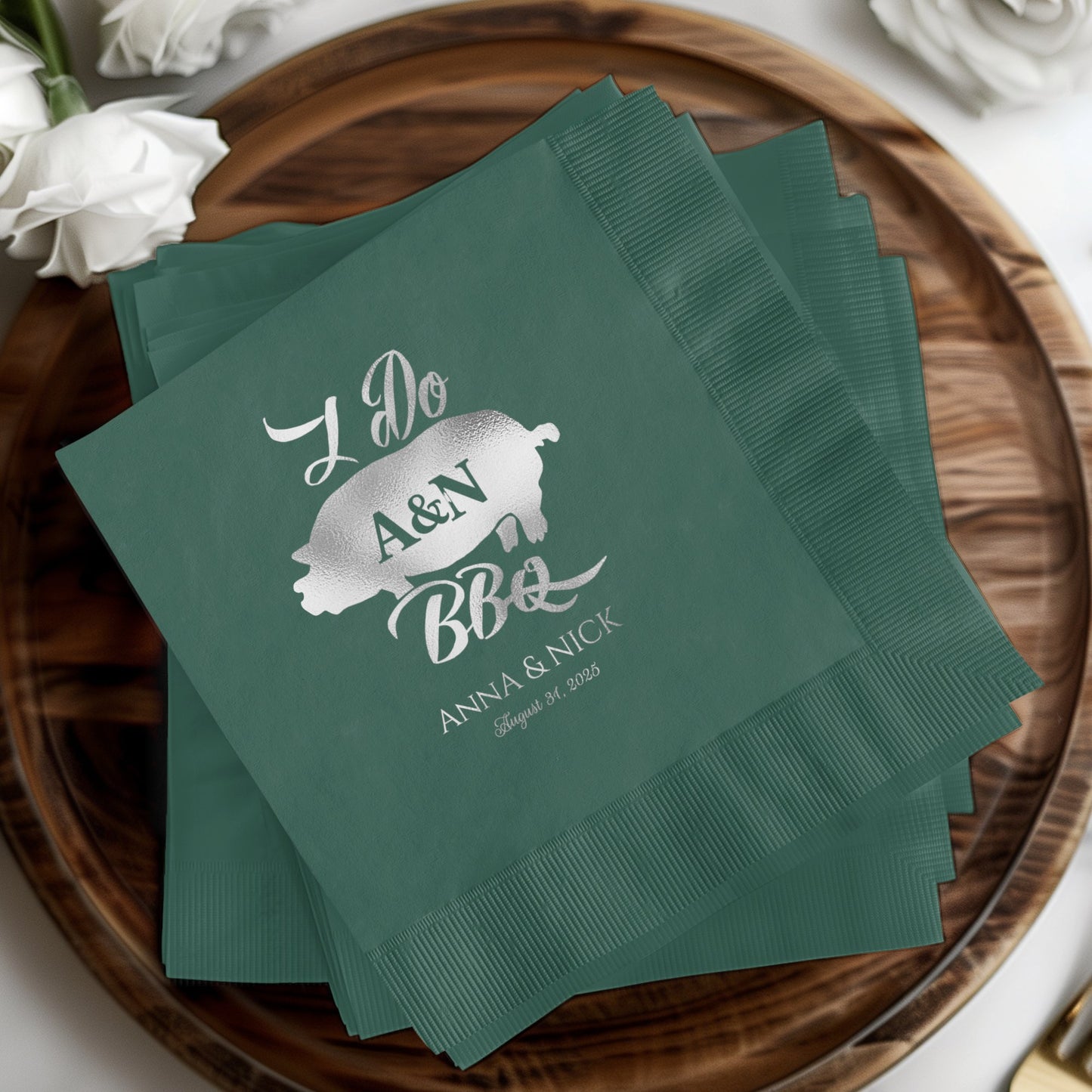I Do BBQ Anna Nick Wedding Personalized Napkins product