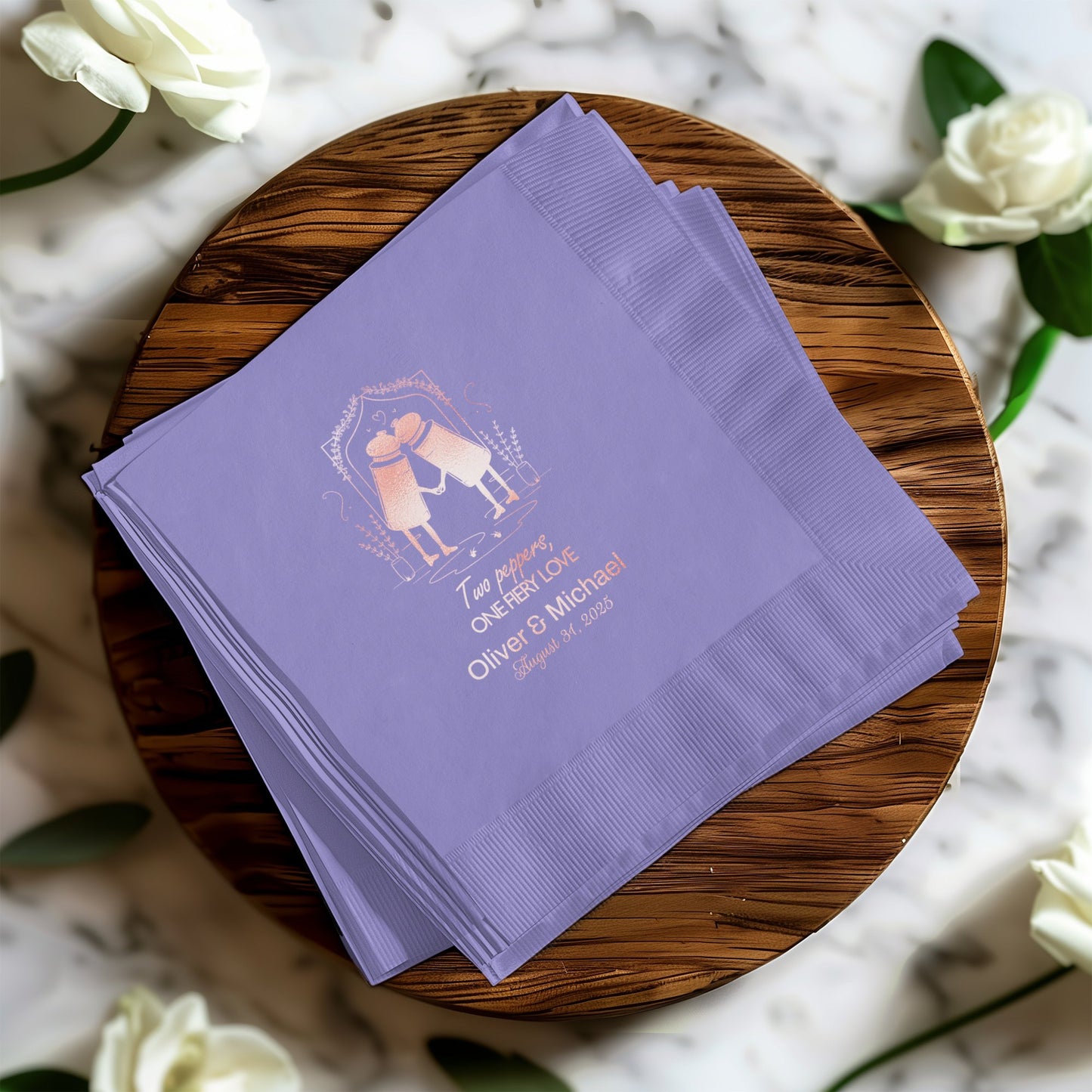 Personalized Purple Wedding Napkins product type