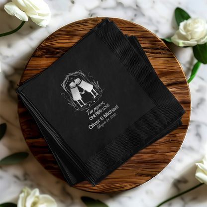 Personalized Wedding Date and Names Paper Napkin product