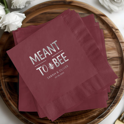 Meant to Bee Personalized Wedding Napkins Product