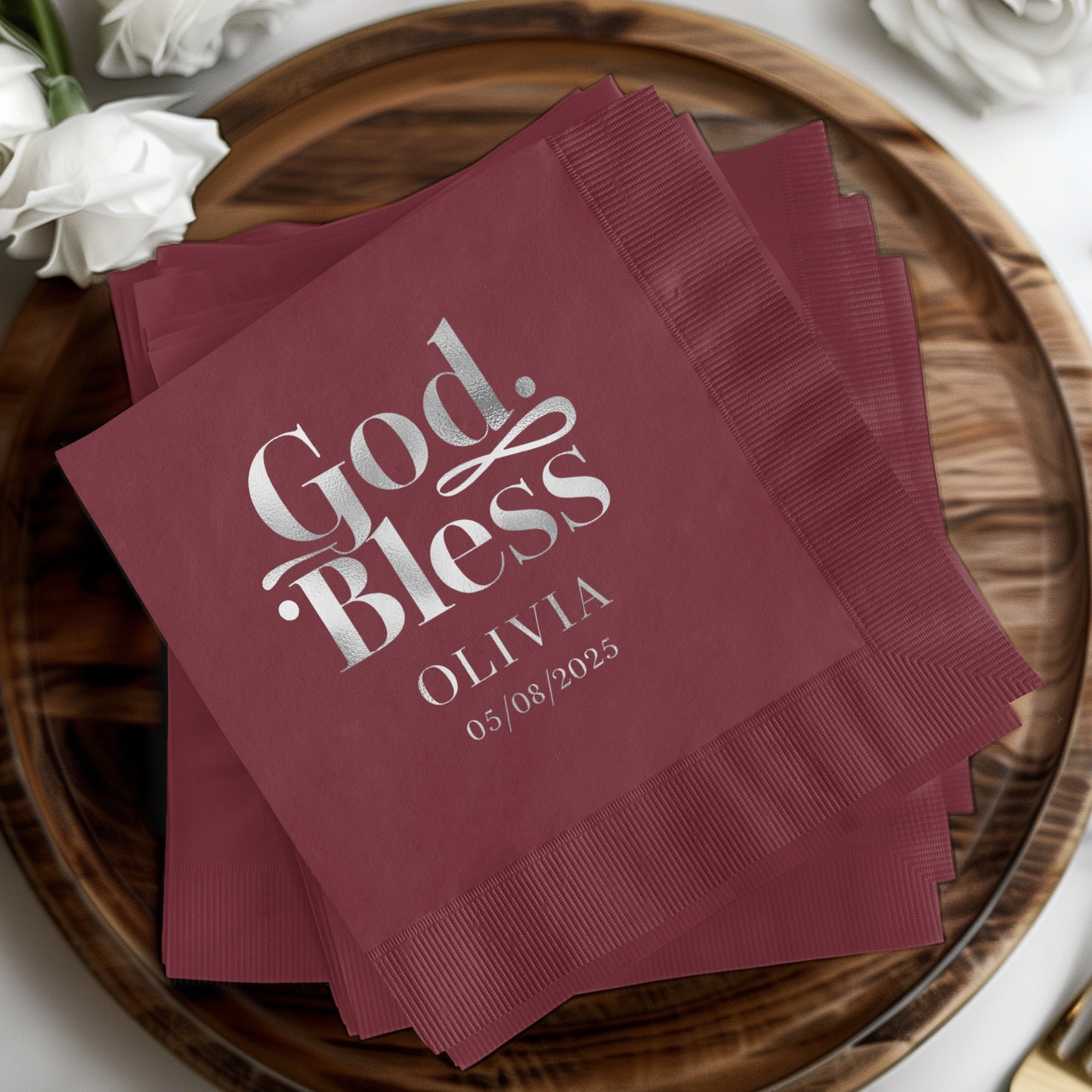 God Bless Olivia 05/08/2025 Personalized Napkins product