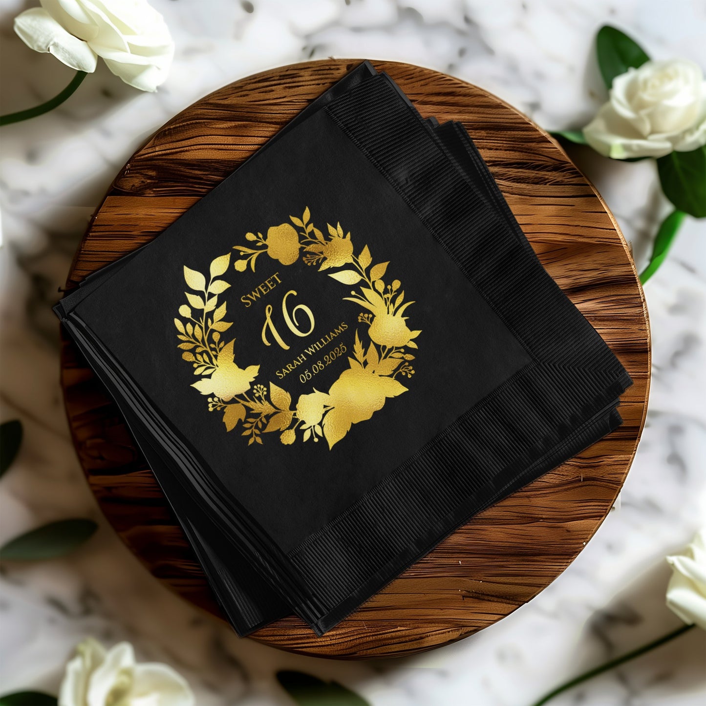 Elegant Custom Sweet 16th Birthday Party Napkin product