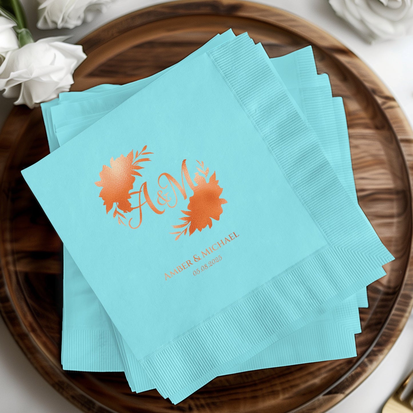 Personalized Wedding Date Monogrammed Napkins product