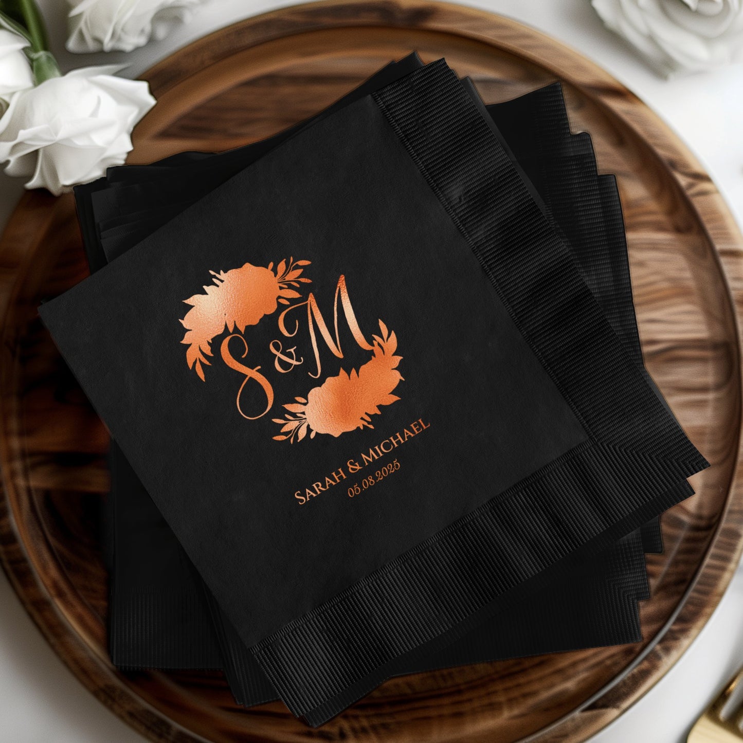 Personalized Wedding Initials Date Napkin product
