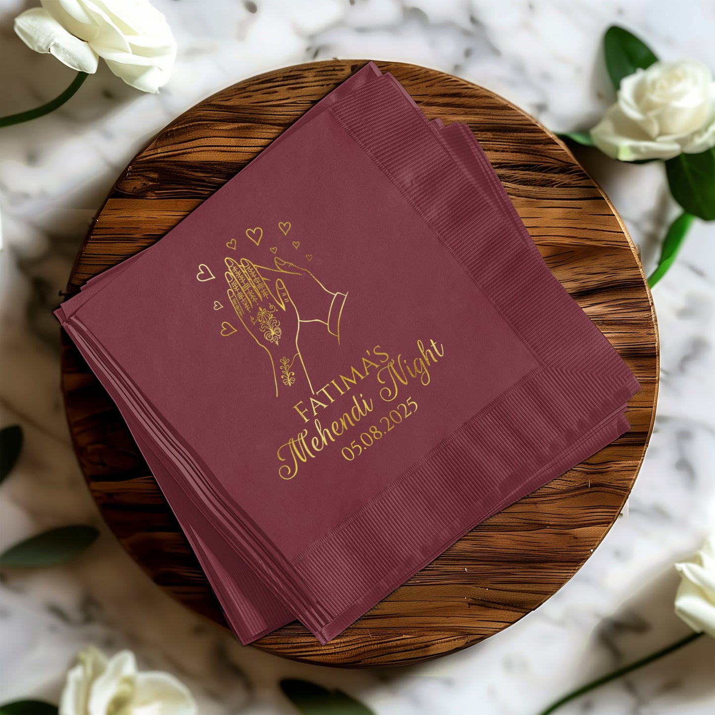 Customized Elegant Mehendi Night Napkins product
