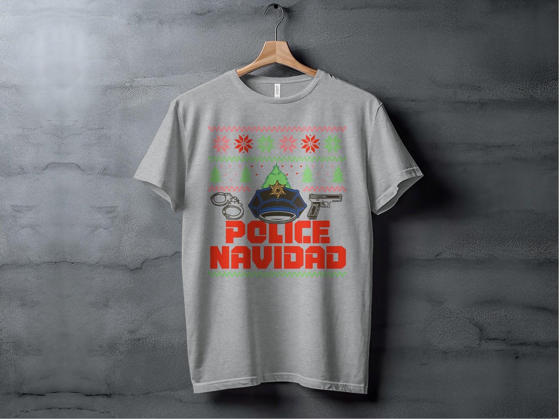Festive Police Navidad T-Shirt Holiday Graphic product