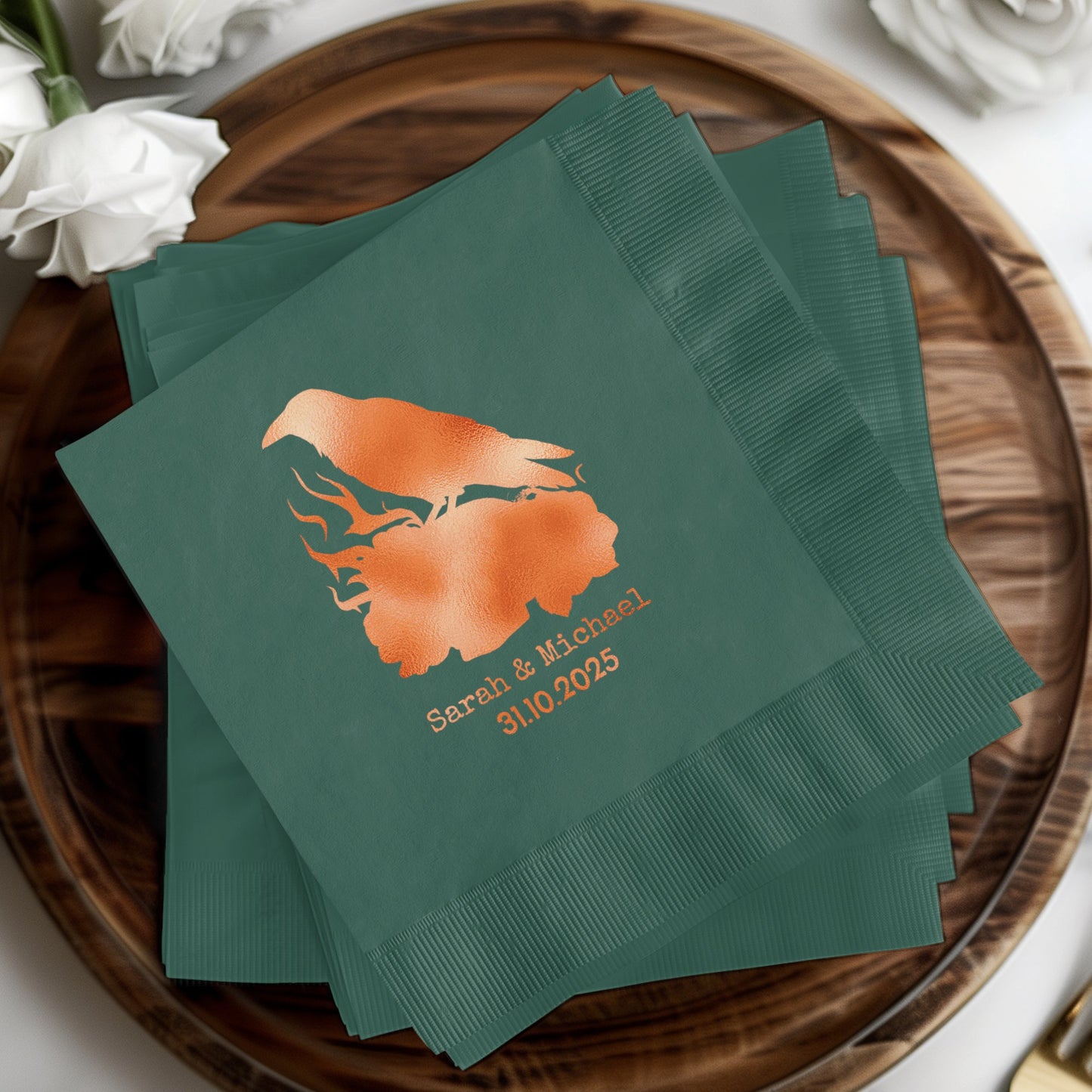 Personalized Wedding Green Napkins 2023 Event product type