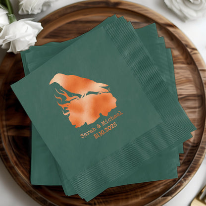 Personalized Wedding Green Napkins 2023 Event product type