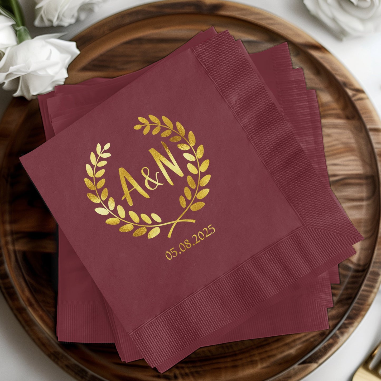 Elegant Custom Monogrammed Napkins perfect event product