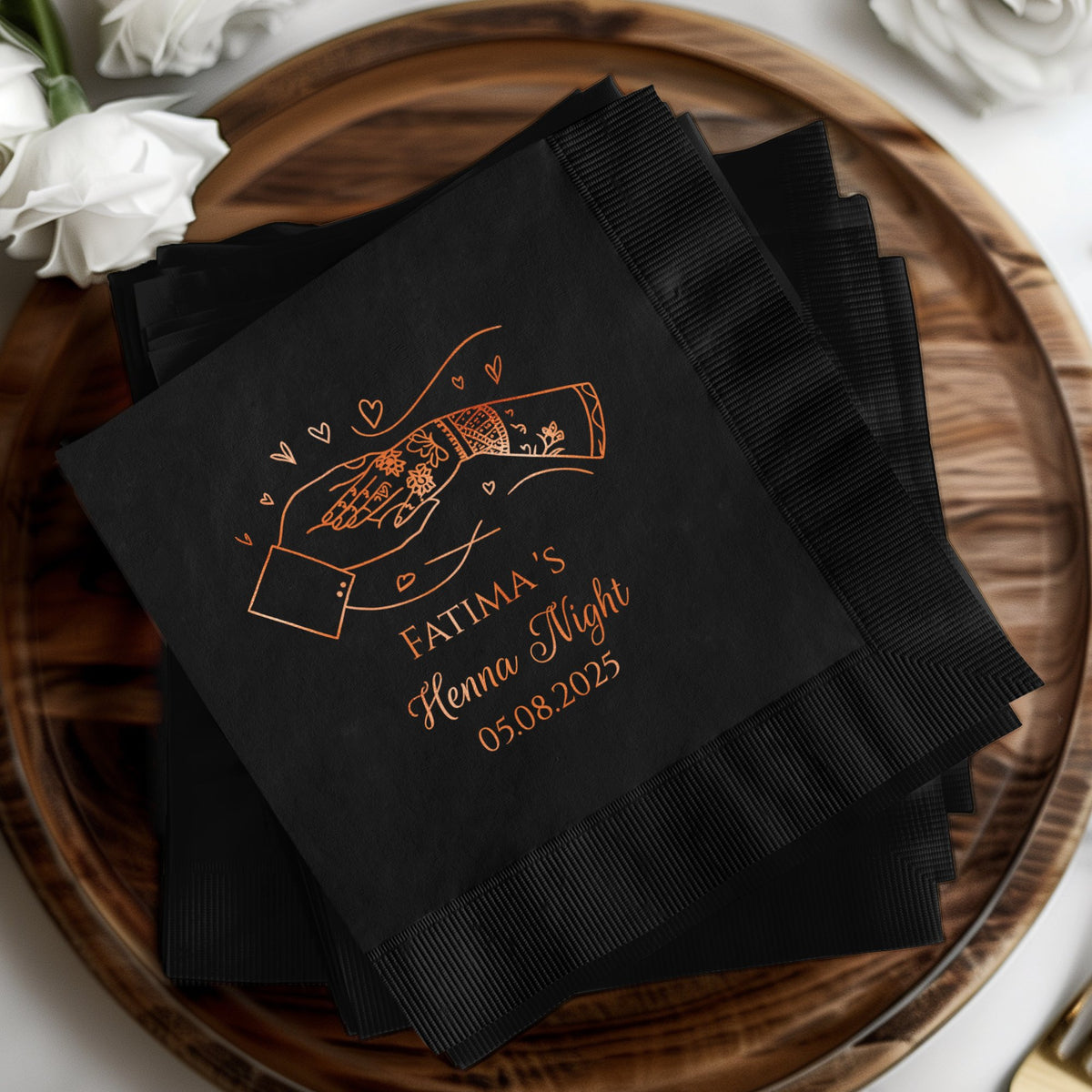 Personalized Henna Night Date Event Napkin product type