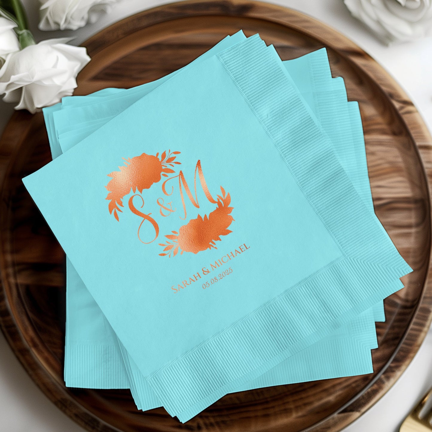 Personalized Wedding Monogram Design Napkins product