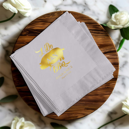 Golden I Do BBQ White Wedding Napkins product type