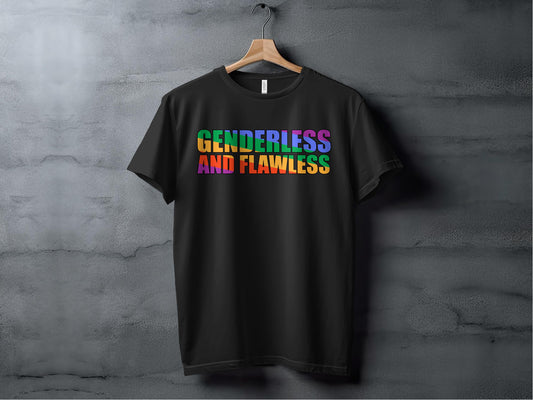 Genderless And Flawless Colorful Text T-Shirt product