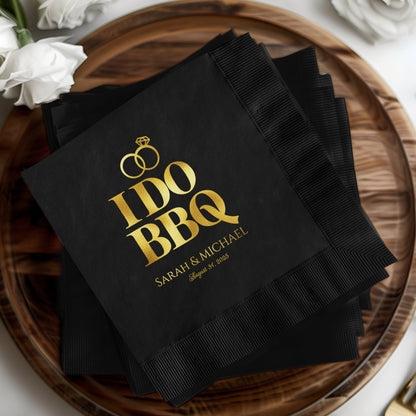 Elegant Gold I Do BBQ Wedding Party Napkins product type