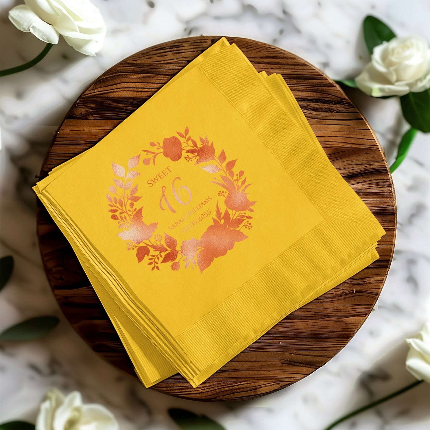 Sweet 16 Yellow Decorative Party Napkins product