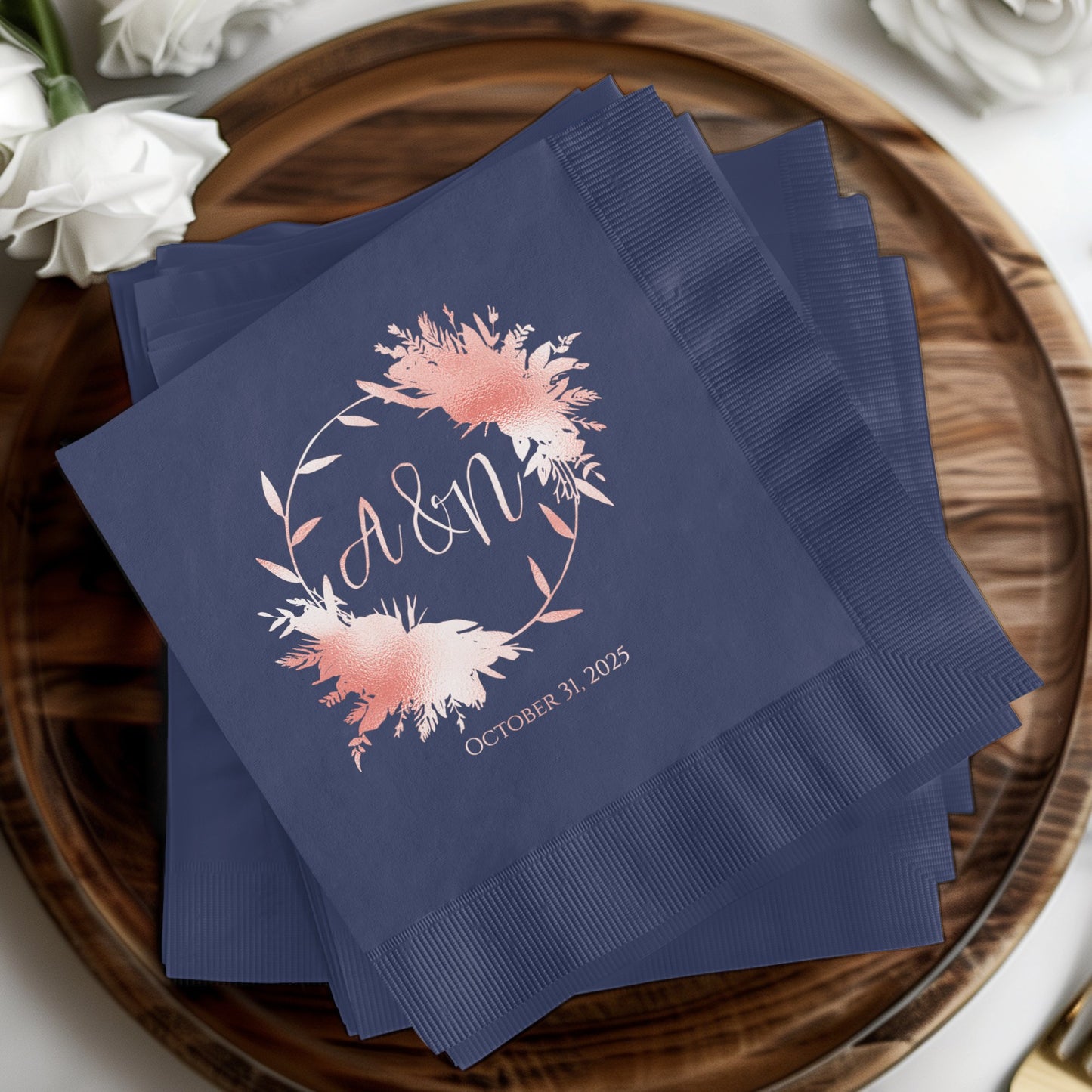 Personalized Decorative Floral Design Napkin product