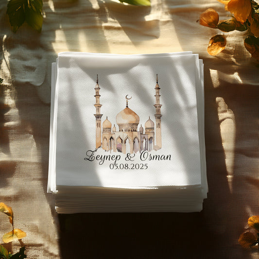 Custom Mosque Design Wedding Napkins product