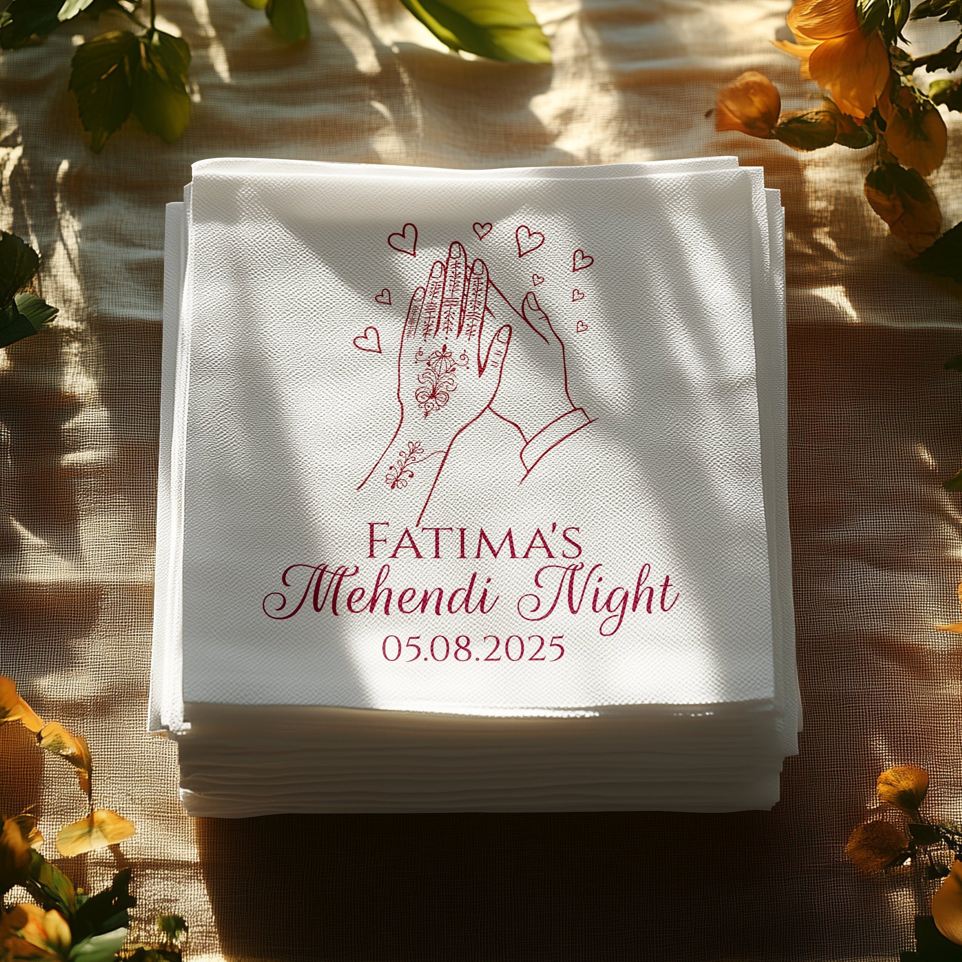 Personalized Mehendi Night Decorative Napkins product type