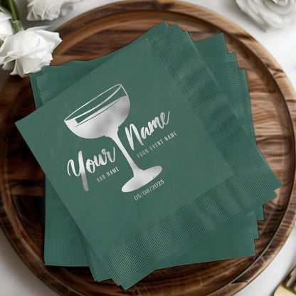 Personalized Event Custom Green Bar Napkins product type