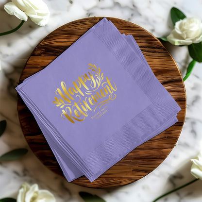 Happy Retirement Purple Napkins Party Decor product