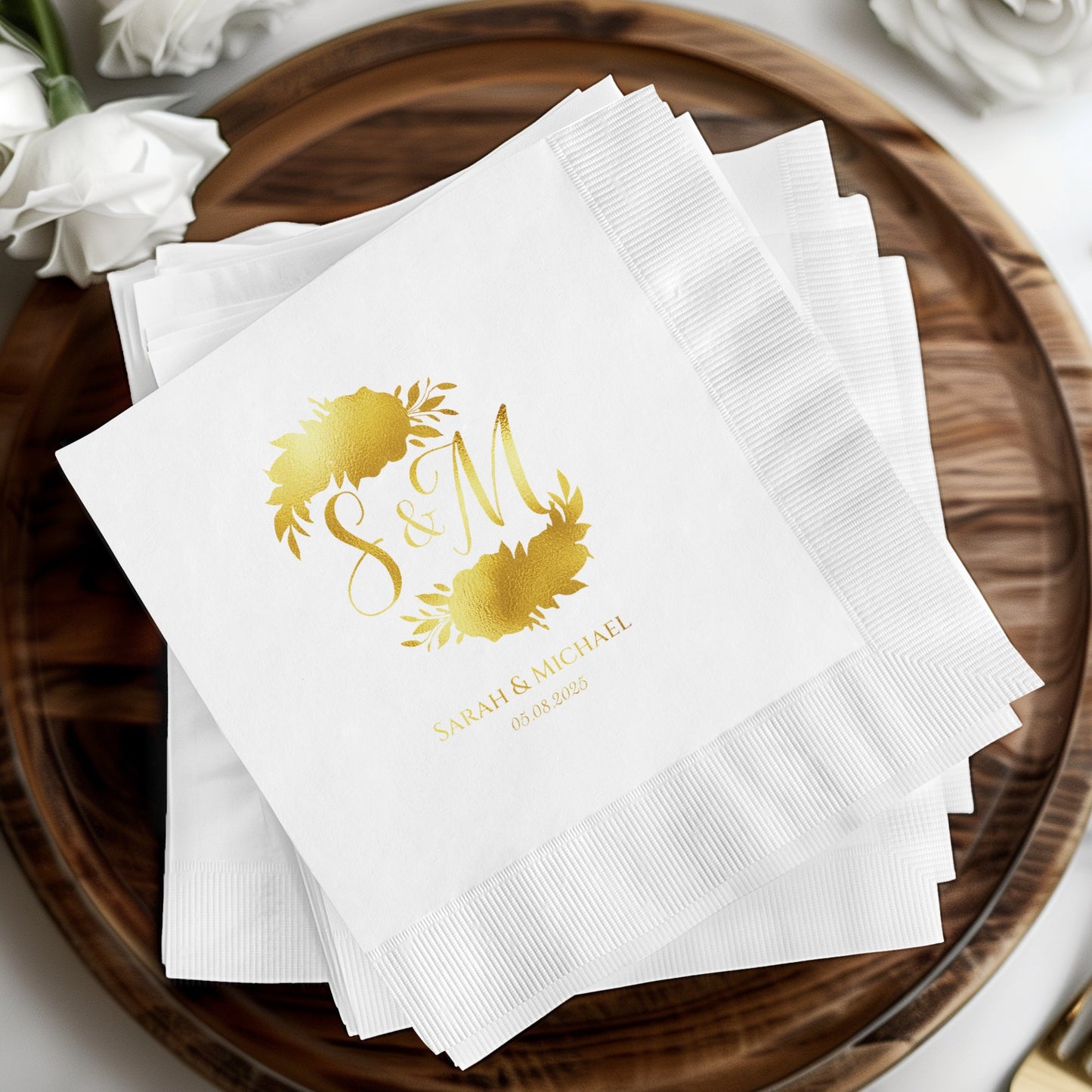 Personalized Wedding Monogram Napkins Custom Product